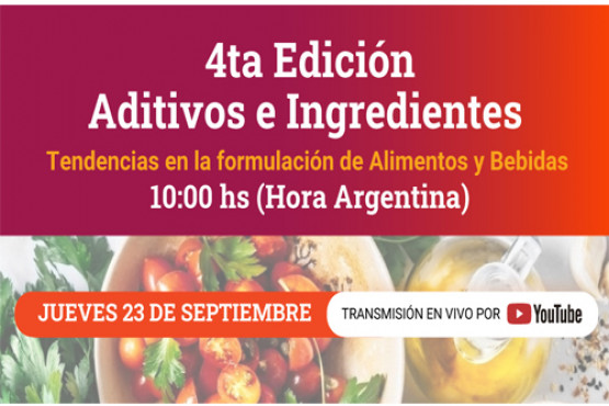 Abrió la inscripción para la Cuarta Jornada de Aditivos e Ingredientes